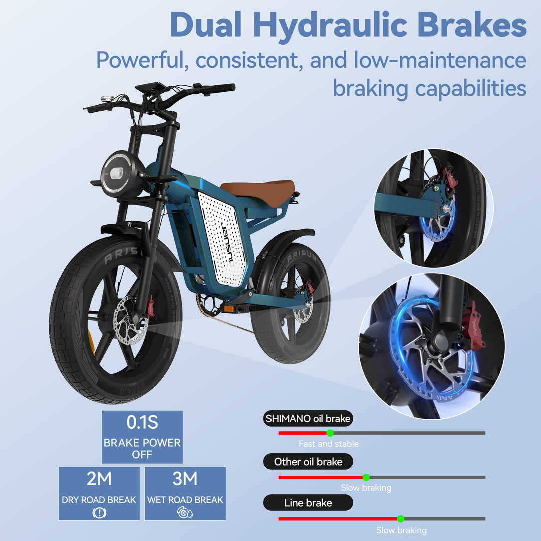 JANSNO X60 - Disco hidráulico de doble motor, hasta 1500 W de potencia, batería de 48 V y 23 Ah y 80 millas de largo alcance